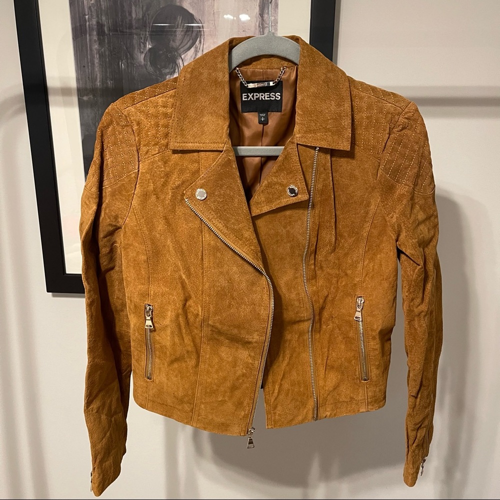 Express Genuine Suede Moto Jacket NWOT